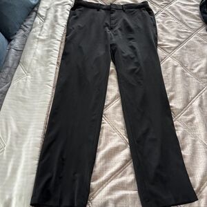 J.M. Haggar: Mens Black Dress Pants Size 34x32 Slim Fit Flat Front Slacks